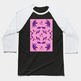 Flower Time Rose in Pink and Purple Baseball T-Shirt